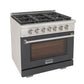 Kucht Professional 36" 5.2 cu. ft. Natural Gas Range in Cement Gray with True Simmer Burners, KFX3600X-GY