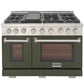 Kucht Professional 48" 6.7 cu. ft. Natural Gas Range in Olive Green with True Simmer Burners, KFX4800X-G