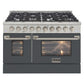 Kucht Professional 48" 6.7 cu ft. Natural Gas Range in Cement Gray with Silver Accents, KNG481-GR