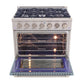 Kucht Professional 36" 5.2 cu ft. Natural Gas Range in Light Blue with Silver Accents, KNG361-LB