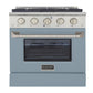 Kucht Professional 30" 4.2 cu ft. Propane Gas Range in Light Blue with Silver Accents, KNG301/LP-LB