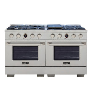 Kucht 60" 8.4 cu. ft. 8 Burner Propane Gas Dual Fuel Range in Stainless Steel with Digital Thermostat