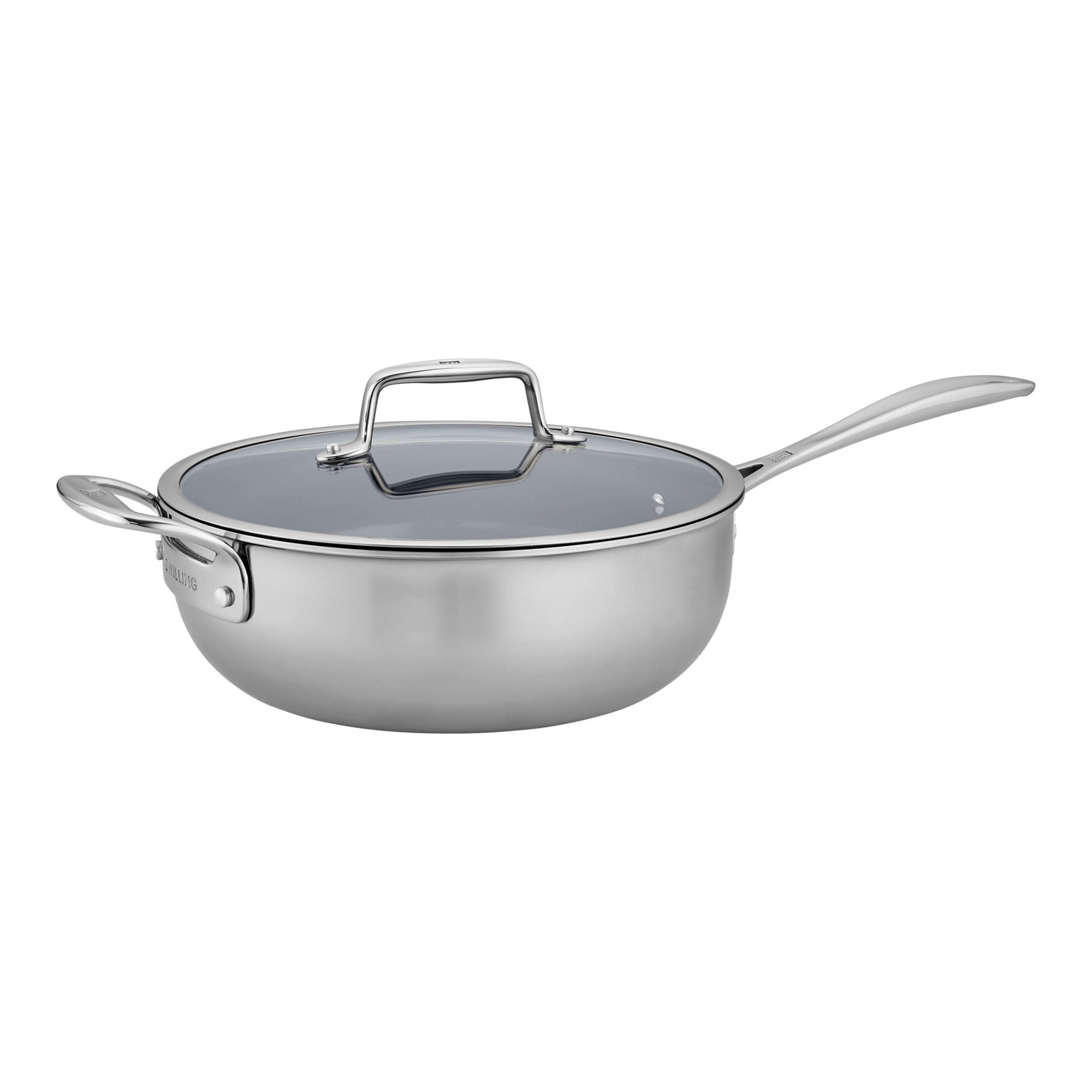 ZWILLING 4.5 Qt. Stainless Steel Ceramic Non-Stick Perfect Pan, Clad C