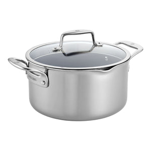 ZWILLING 6 Qt. Stainless Steel Ceramic Non-Stick Dutch Oven, Clad CFX Series