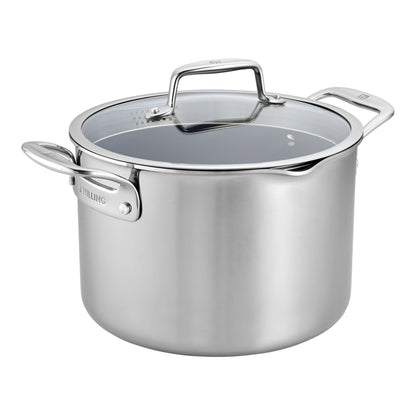 ZWILLING 8 Qt. Stainless Steel Ceramic Non-Stick Stock Pot, Clad CFX Series