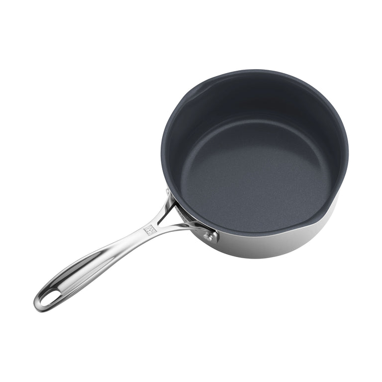 ZWILLING 2 Qt. Stainless Steel Ceramic Non-Stick Sauce Pan, Clad CFX Series