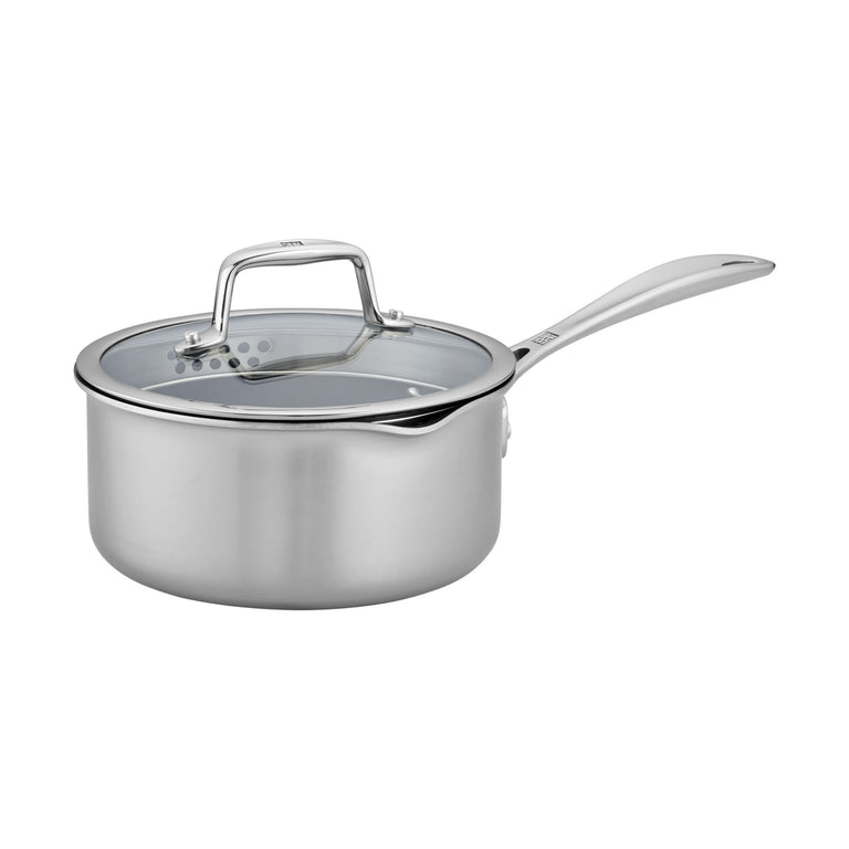 ZWILLING 2 Qt. Stainless Steel Ceramic Non-Stick Sauce Pan, Clad CFX Series