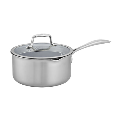 ZWILLING 3 Qt. Stainless Steel Ceramic Non-Stick Sauce Pan, Clad CFX Series