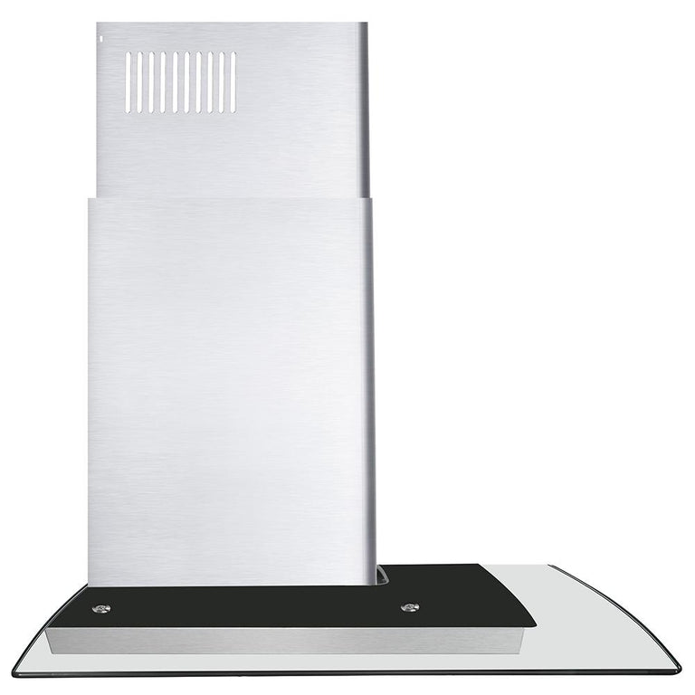 Cosmo 30" 380 CFM Convertible Wall Mount Range Hood with Glass Canopy, Digital Touch Controls and Carbon Filter Kit, COS-668AS750-DL