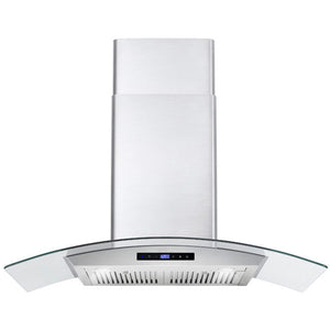 Cosmo 36" 380 CFM Convertible Wall Mount Range Hood with Glass Canopy and Digital Touch Controls, COS-668AS900