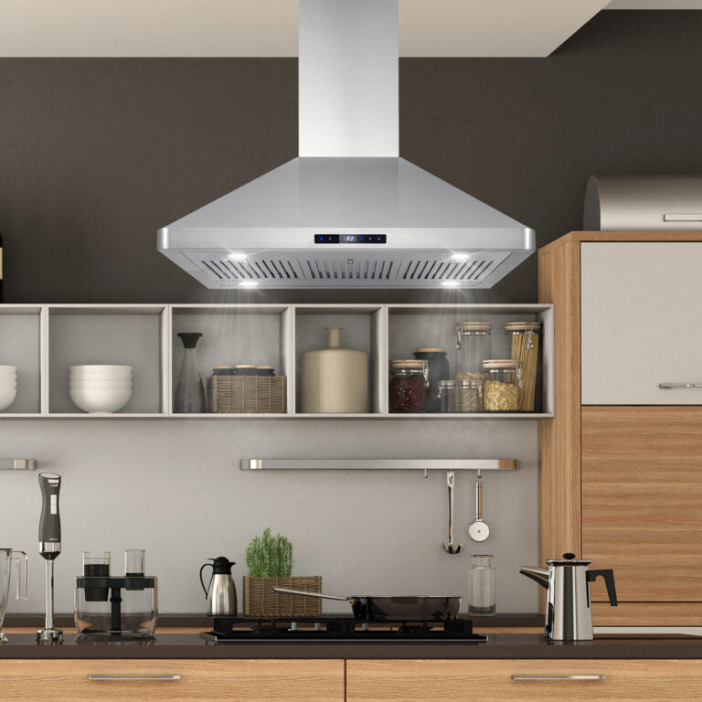 Cosmo 36" 380 CFM Island Range Hood with Digital Touch Controls, COS-63ISS90