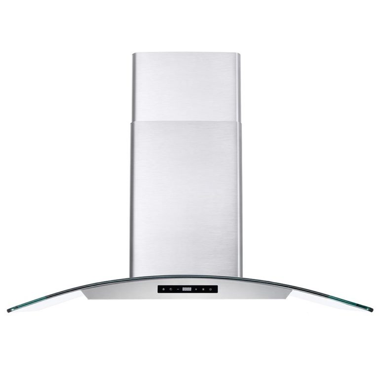 Cosmo 36" 380 CFM Convertible Wall Mount Range Hood with Glass Canopy and Digital Touch Controls, COS-668WRCS90