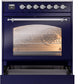 ILVE Nostalgie II 30" Dual Fuel Natural Gas Range in Blue with Chrome Trim, UP30NMPMBC