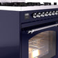 ILVE Nostalgie II 30" Dual Fuel Natural Gas Range in Blue with Chrome Trim, UP30NMPMBC