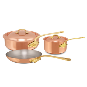 Mauviel 1830 M'Heritage M'150 B 5-Piece Copper Cookware Set With Brass Handles