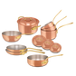 Mauviel 1830 M'Heritage M'150 B 12-Piece Copper Cookware Set With Brass Handles