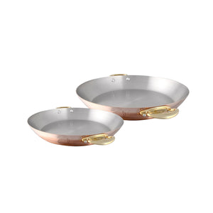 Mauviel 1830 M'Heritage M'150 B 2-Piece Copper Round Pan Set With Brass Handles