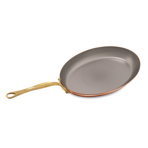 Mauviel 1830 M'Heritage M'150 B Copper Oval Frying Pan With Brass Handle