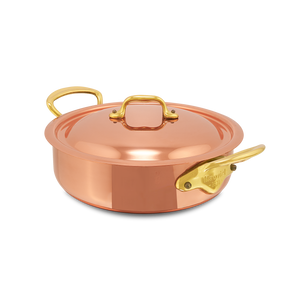 Mauviel 1830 M'Heritage M'150 B Copper Rondeau With Lid and Brass Handles