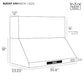 Kucht Professional 36" Wall Mount Range Hood 900 CFM in Stainless Steel, KRH3621A