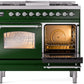 ILVE Nostalgie II 40" Dual Fuel Propane Gas Range in Emerald Green with Chrome Trim, UPD40FNMPEGCLP