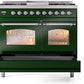 ILVE Nostalgie II 40" Dual Fuel Propane Gas Range in Emerald Green with Chrome Trim, UPD40FNMPEGCLP