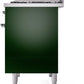 ILVE Nostalgie II 40" Dual Fuel Propane Gas Range in Emerald Green with Chrome Trim, UPD40FNMPEGCLP