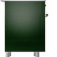 ILVE Nostalgie II 36" Induction Range with Element Stove and Electric Oven in Emerald Green with Brass Trim, UPI366NMPEGG