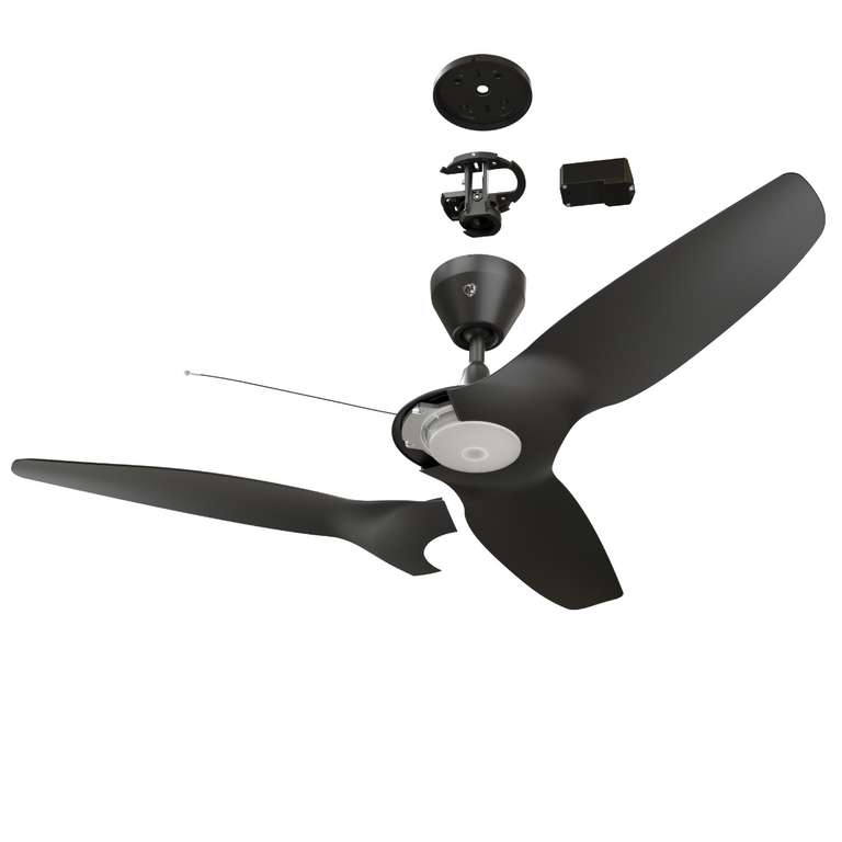 Big Ass Fans Haiku Coastal 52" Ceiling Fan in White with LED, Downrod 5", Wet Rated
