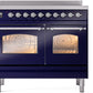 ILVE Nostalgie II 40" Induction Range with Element Stove and Electric Oven in Blue with Chrome Trim, UPDI406NMPMBC