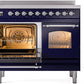 ILVE Nostalgie II 40" Induction Range with Element Stove and Electric Oven in Blue with Chrome Trim, UPDI406NMPMBC