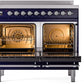ILVE Nostalgie II 40" Induction Range with Element Stove and Electric Oven in Blue with Chrome Trim, UPDI406NMPMBC
