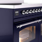 ILVE Nostalgie II 40" Induction Range with Element Stove and Electric Oven in Blue with Chrome Trim, UPDI406NMPMBC