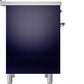 ILVE Nostalgie II 40" Induction Range with Element Stove and Electric Oven in Blue with Chrome Trim, UPDI406NMPMBC