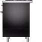 ILVE Nostalgie II 40" Dual Fuel Natural Gas Range in Black with Chrome Trim, UPD40FNMPBKC