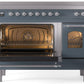 ILVE Nostalgie II 48" Induction Range with Element Stove and Electric Oven in Blue Grey with Chrome Trim, UPI486NMPBGC