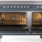 ILVE Nostalgie II 48" Induction Range with Element Stove and Electric Oven in Blue Grey with Chrome Trim, UPI486NMPBGC