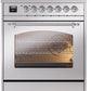 ILVE Nostalgie II 30" Dual Fuel Natural Gas Range in Stainless Steel with Chrome Trim, UP30NMPSSC