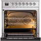 ILVE Nostalgie II 30" Dual Fuel Natural Gas Range in Stainless Steel with Chrome Trim, UP30NMPSSC