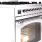 ILVE Nostalgie II 30" Dual Fuel Natural Gas Range in Stainless Steel with Chrome Trim, UP30NMPSSC