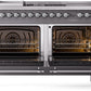 ILVE Nostalgie II 60" Dual Fuel Propane Gas Range in Matte Graphite with Chrome Trim, UP60FSNMPMGCLP