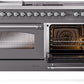 ILVE Nostalgie II 60" Dual Fuel Propane Gas Range in Matte Graphite with Chrome Trim, UP60FSNMPMGCLP