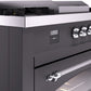 ILVE Nostalgie II 60" Dual Fuel Propane Gas Range in Matte Graphite with Chrome Trim, UP60FSNMPMGCLP