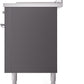 ILVE Nostalgie II 60" Dual Fuel Propane Gas Range in Matte Graphite with Chrome Trim, UP60FSNMPMGCLP