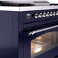ILVE Nostalgie II 36" Dual Fuel Natural Gas Range in Blue with Chrome Trim, UP36FNMPMBC