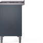 ILVE Nostalgie II 48" Dual Fuel Propane Gas Range in Blue Grey with Brass Trim, UP48FNMPBGGLP