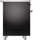 ILVE Nostalgie II 40" Dual Fuel Propane Gas Range in Black with Brass Trim, UPD40FNMPBKGLP
