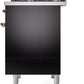 ILVE Nostalgie II 40" Dual Fuel Propane Gas Range in Black with Brass Trim, UPD40FNMPBKGLP