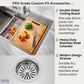FORNO Acqua 33" Drop-In/Undermount 3 Level Workstation Sink, Waterfall Faucet, Glass Rinser in Stainless Steel, D-XP30