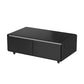 FORNO Evoluto  51" Smart Coffee Table – Dual Fridge Drawers, Bluetooth Audio, Wireless Charging, RGB Light in Black, FCTFR7006-51BLK
